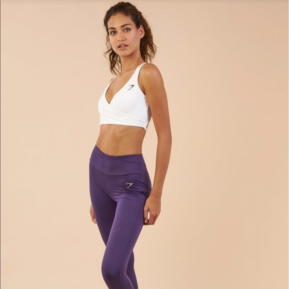 Purple Gym Shark Leggings - XS